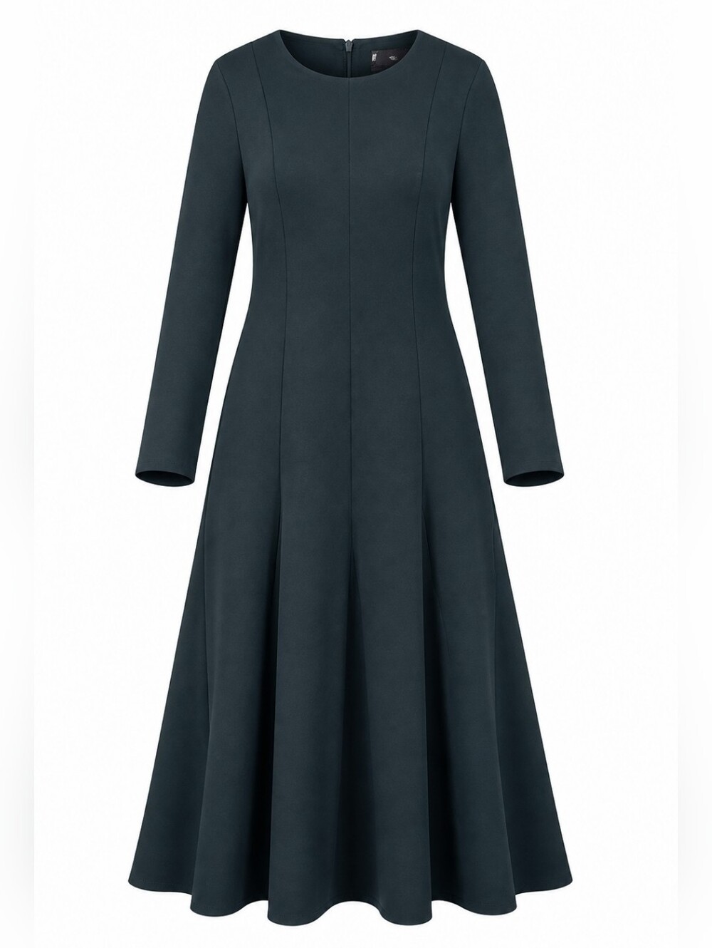 Mango MNG Womens Dark Green Long-Sleeve Flared Maxi Dress Sz 8 NWT Forest Fairy